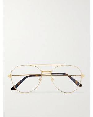 Cartier Aviator-Style-Tone Optical Glasses - Natural
