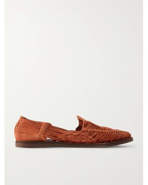Yuketen Chamula Alejandro Woven Suede Huarache Sandals - Brown