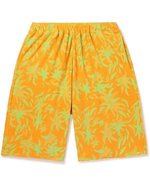 Marni No Vacancy Inn Straight-Leg Cotton-Blend Terry-Jacquard Shorts - Yellow
