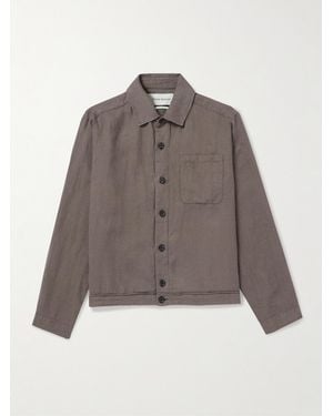 Oliver Spencer Milford Cotton And Linen-Blend Jacket - Brown