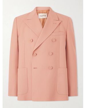 Valentino Garavani Single-Breasted Wool-Nattè Blazer - Pink