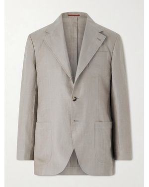 Brunello Cucinelli Linen-Twill Suit Jacket - Grey
