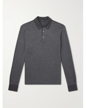ZEGNA Cotton Polo Shirt - Grau