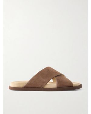 Brunello Cucinelli Suede Slides - Brown