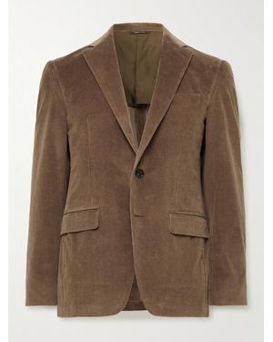 Canali Kei Slim-Fit Cotton-Blend Corduroy Suit Jacket - Brown