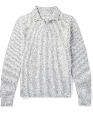 MR P. Ribbed Wool, Silk And Cashmere-Blend Polo Shirt - White