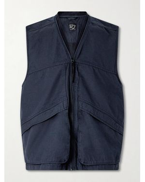 Orslow Utility Cotton Vest - Blue