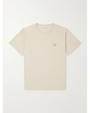 Stone Island Ghost Logo-Appliquéd Garment-Dyed Cotton-Jersey T-Shirt - White
