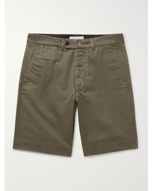 Officine Generale Fisherman Cotton-Twill Shorts - Green