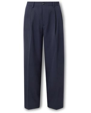 NN07 Justin 10002 Straight-leg Pleated Wool-blend Twill Suit Pants - Blue