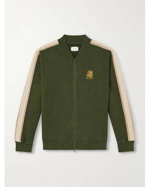 Aimé Leon Dore Saint George Logo-Embroidered Striped Cotton Track Jacket - Green