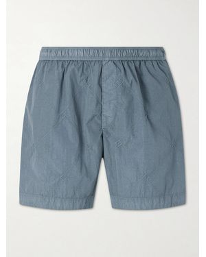 Bottega Veneta Crinkled-Satin Swim Shorts - Blue