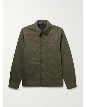 James Perse Padded Herringbone Cotton Overshirt - Green