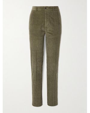 Massimo Alba Mauko Straight-Leg Prince Of Wales Checked Cotton-Blend Corduroy Suit Trousers - Green