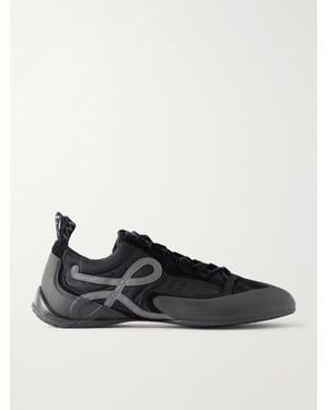 Loewe Grip Suede-trimmed Nylon Trainers - Black