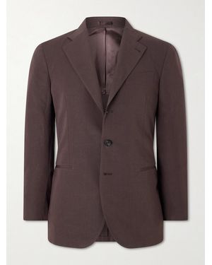 J. Mueser Cotton And Linen-blend Suit Jacket - Brown