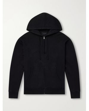 Nili Lotan Brian Cotton-Jersey Zip-Up Hoodie - Blue