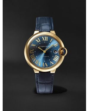 Cartier Ballon Bleu De Automatic 40Mm 18-Karat And Alligator Watch, Ref. No. Crwgbb0063 - Black