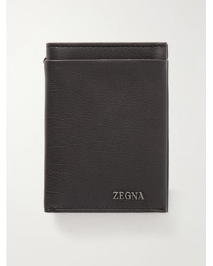 ZEGNA Logo-Embellished Full-Grain Leather Wallet - Black