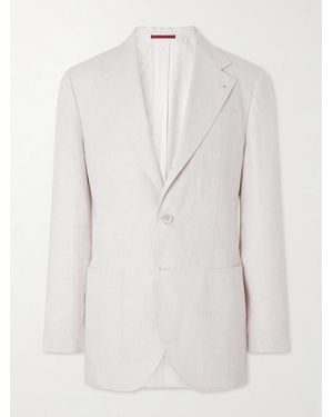 Brunello Cucinelli Linen-Twill Suit Jacket - White