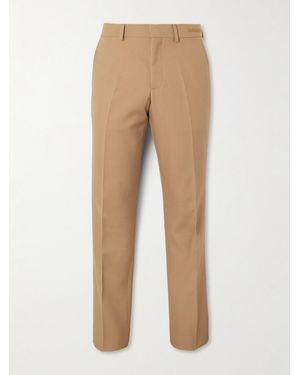 Burberry Clarence Slim-Fit Wool And Silk-Blend Twill Suit Trousers - Natural