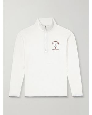Brunello Cucinelli Logo-Embroidered Cashmere-Blend Half-Zip Ski Mid Layer - White