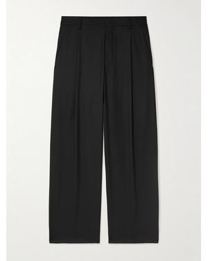 NN07 Kay 1088 Straight-leg Pleated Recycled Woven Trousers - Black