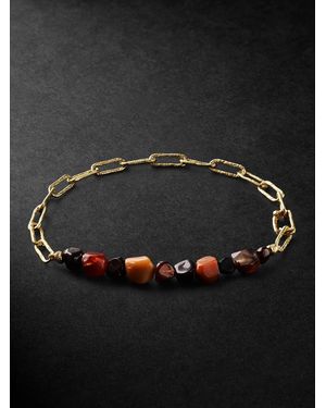 Healers Fine Jewelry Earth Recycled, Jasper And Garnet Chain Bracelet - Black