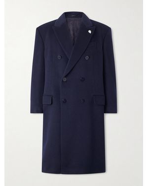 Gucci Oversized Double-Breasted Embellished Cashmere Coat - Blue