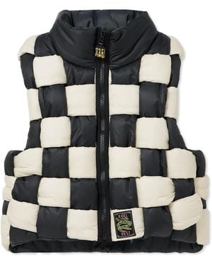 Kapital Cropped Reversible Quilted Padded Shell Gilet - Black