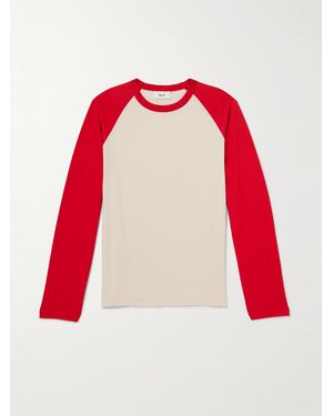 NN07 Regie 3508 Two-Tone Organic Cotton-Jersey T-Shirt - Red