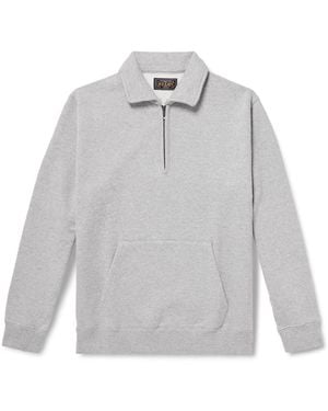 Beams Plus Slim-Fit Cotton-Jersey Half-Zip Sweatshirt - Gray
