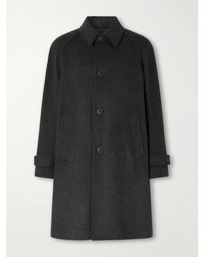 Herno Wool-Blend Twill Coat - Black