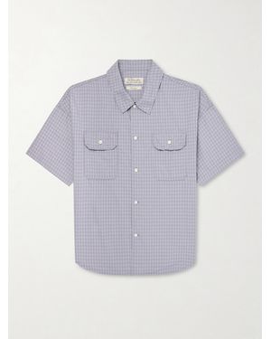 Remi Relief Checked Cotton-Poplin Shirt - Grey