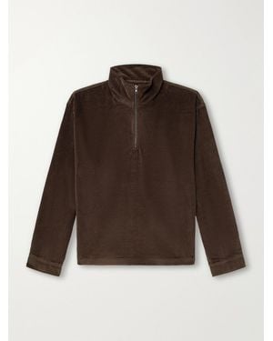 Aimé Leon Dore Cotton-Corduroy Zip-Up Sweatshirt - Brown