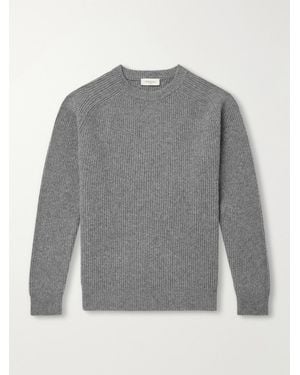 Piacenza 1733 Ribbed Wool and Cashmere-Blend Sweater - Grau