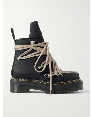 Rick Owens Dr Martens 1460 Quad Sole Megalace Leather Lace-up Boots - Black