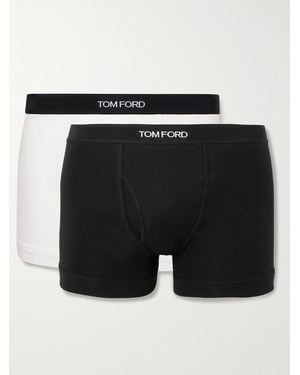 Tom Ford Two-Pack Stretch-Cotton Jersey Boxer Briefs - Black