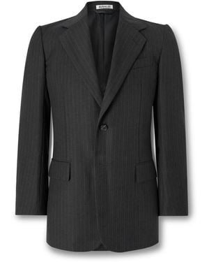 AURALEE Pinstriped Wool Suit Jacket - Black