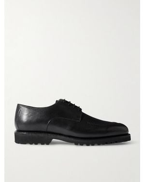 Majordome M32 Split-toe Cross-grain Leather Derby Shoes - Black