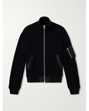 Sacai Knitted Wool Blouson Jacket - Black