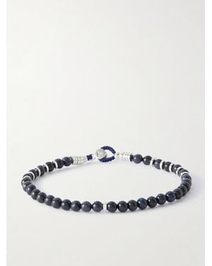 Mikia Circle4 Sterling, Sapphire And Shell Beaded Bracelet - Metallic