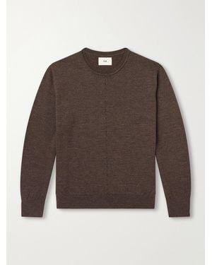 Folk Perforated Mélange Merino Wool Sweater - Braun