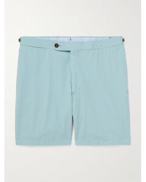 Sid Mashburn Slim-Fit Striped Cotton-Seersucker Shorts - Blue