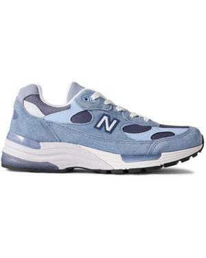 New Balance Miusa 992 Suede, Mesh And Leather Sneakers - Blue