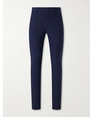 Eleventy Straight-Leg Cotton-Blend Twill Chino - Blue