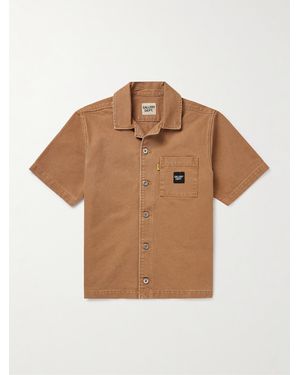GALLERY DEPT. Parker Camp-Collar Logo-Appliquéd Printed Cotton-Canvas Shirt - Natural