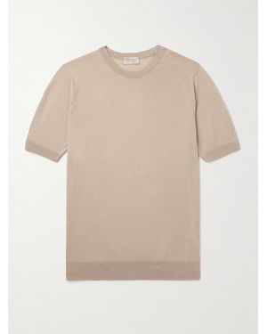 John Smedley Coulter Slim-Fit Organic Cotton And Cashmere-Blend T-Shirt - Natural