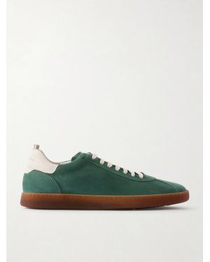 Officine Creative Ginnasio 001 Leather-trimmed Suede Trainers - Green