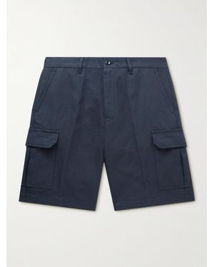 Loro Piana Straight-Leg Cotton And Linen-Blend Cargo Shorts - Blue